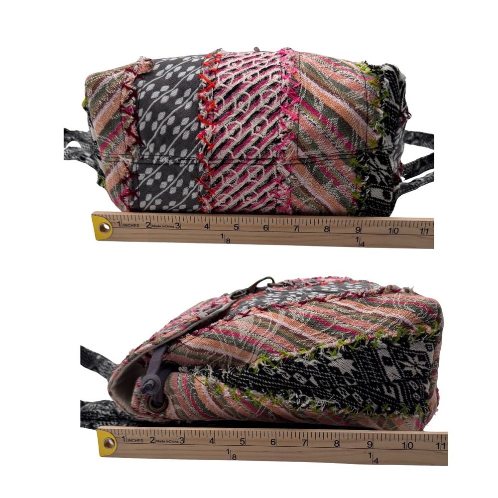 Demdaco Patchwork Backpack Adjustable Strap Boho … - image 5